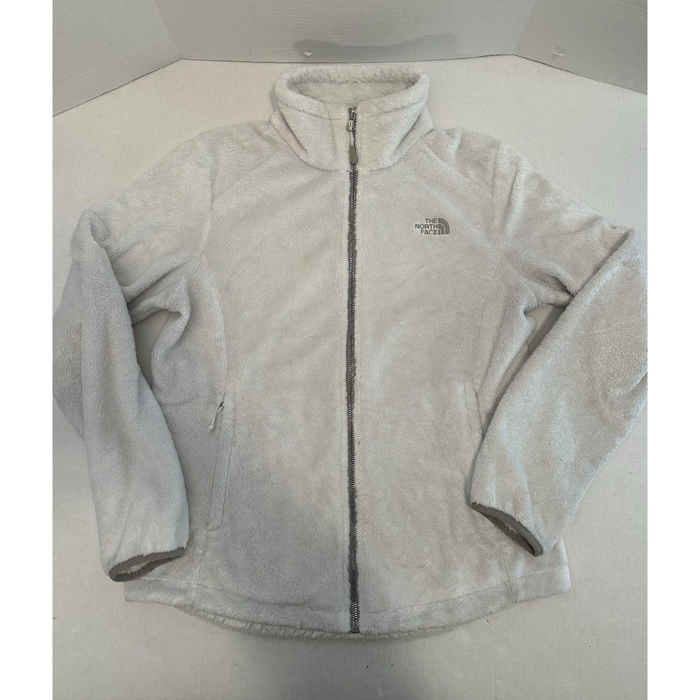 The North Face Osito Jacket White Gray Trim Women's Size Medium - Picture 3 of 16